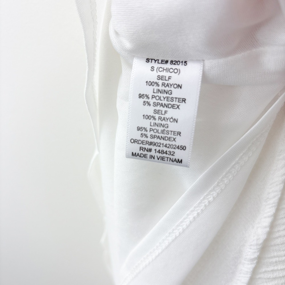 Becool Smocked Dress Womens‎ Small Ivory Flowy Boho Summer Sundress Ruffle Beach - Picture 9 of 10